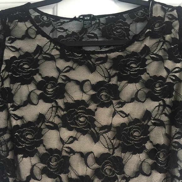 Black Lace Mini Dress With Back Cut Out - Picture 3 of 4